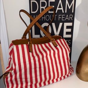 Oversize Millie Stripe Print Tote